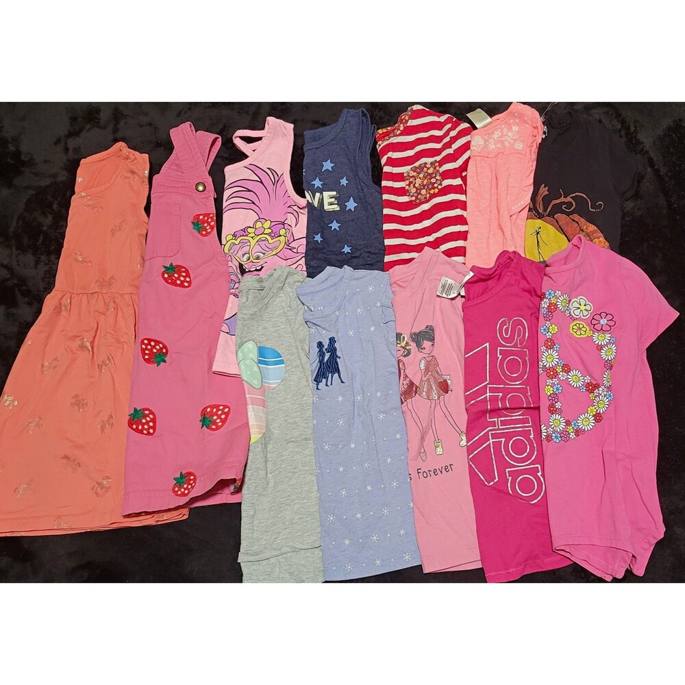 Mixed Brands Girls Youth Size 5 Multicolor Graphic Spring Summer Mostly Shirts